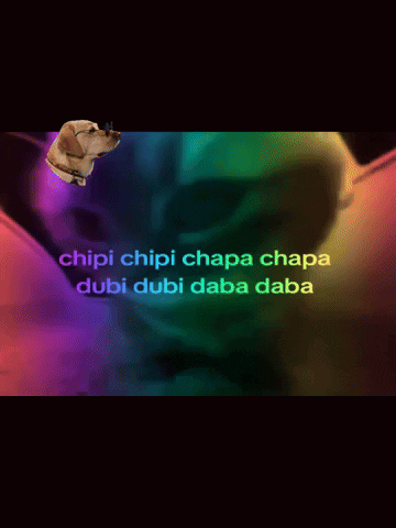 Chipi Chipi Chapa Chapa Dancing Cat Rainbow Light GIF
