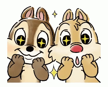 Chipmunk and Squirrel With Stars in Eyes
