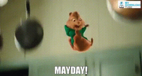 Chipmunk In Green Bow Tie Saying Mayday GIF