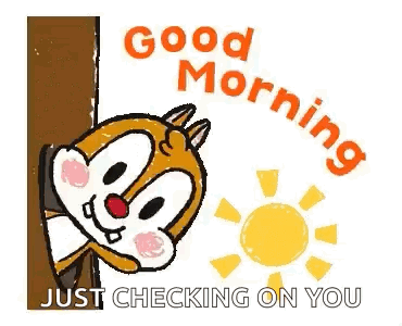 Chipmunk Peeking Out Saying Good Morning