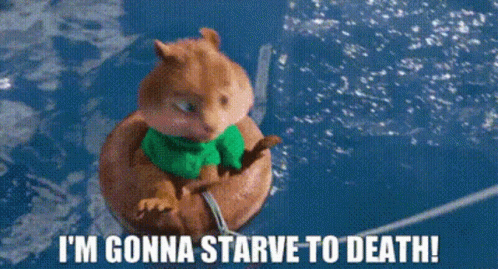 Chipmunk Sitting on Donut Saying I'm Gonna Starve to Death