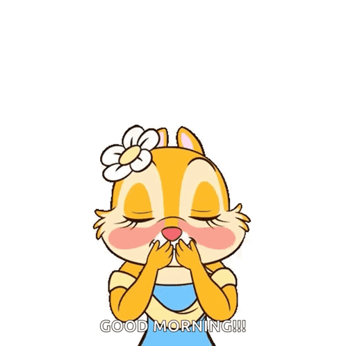 Chipmunk Surrounded By Hearts Saying Good Morning GIF