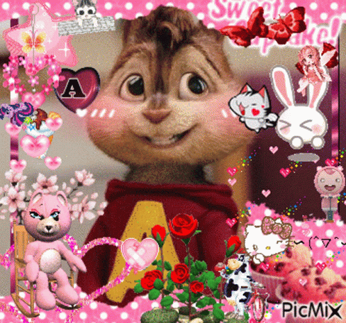 Chipmunk With Letter A On Sweater GIF