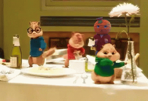 Chipmunks Festive Dinner GIF