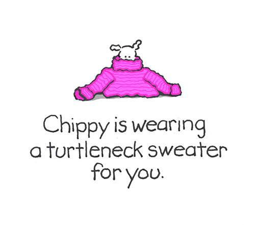 Chippy Dog Wearing Turtleneck Sweater Weather GIF