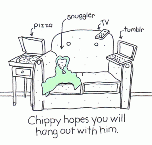 Chippy Hopes You Will Hang Out With Him Couch GIF