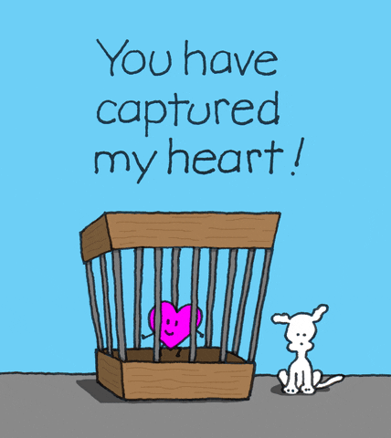 Chippy The Dog With Heart In Cage Love GIF