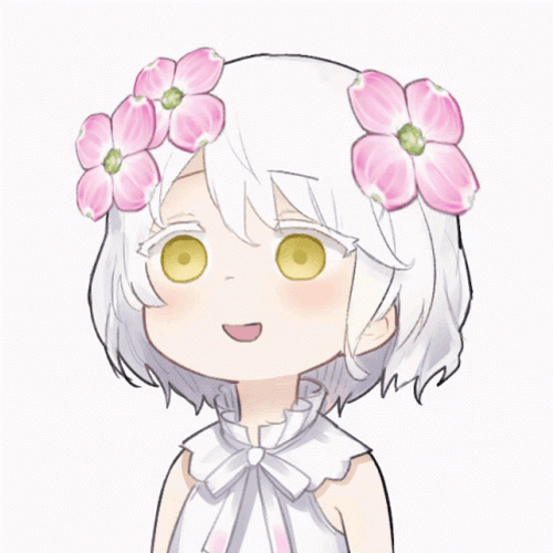 Chitose Kudo With Anime Flower On Hair GIF
