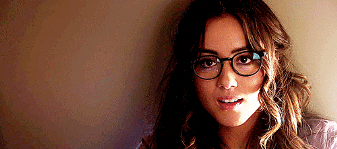 Chloe Bennet Looking Smart Wearing Eyeglasses GIF