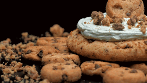 Choco Chip Cookie With Cream Video Slide GIF