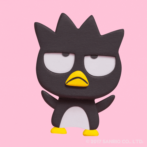 Chococat Badtz Maru Roll Eyes Pink Background GIF
