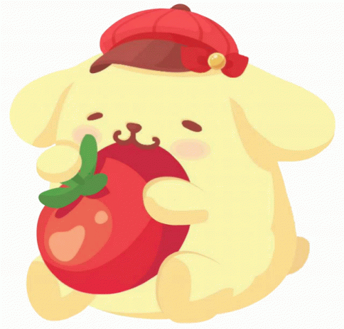 Chococat Pompompurin Red Hat Big Tomato GIF