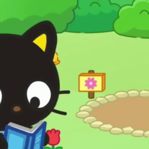 Chococat Walking While Holding Blue Book GIF