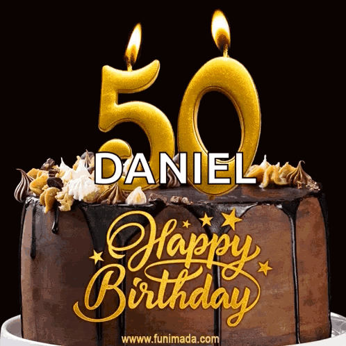 Chocolate Birthday Cake with 50 Daniel Candles