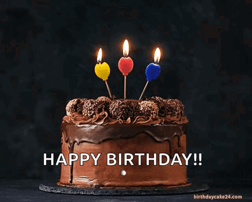Chocolate Birthday Cake with Candles