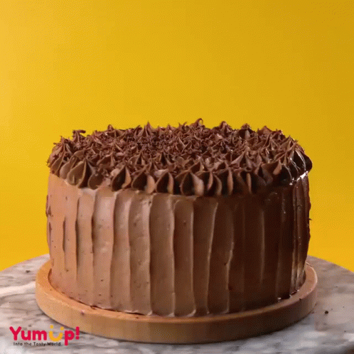 Chocolate Cake with Yum Text