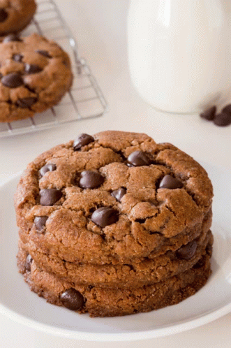 Chocolate Cookie Pile On Plate GIF