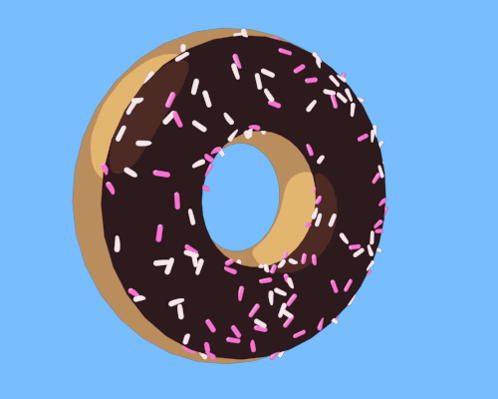 Chocolate Doughnut With Pink And White Sprinkles GIF
