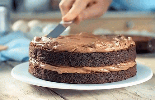 Chocolate Moist Cake Icing Spreading GIF