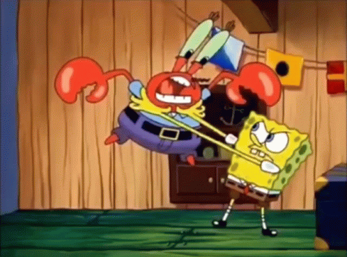 Angry Spongebob Choke Mr. Crab GIF