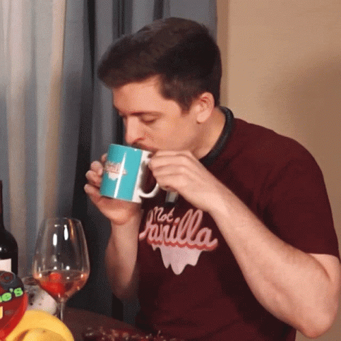 Drinking Man Accidentally Choke Himself GIF