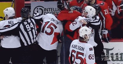 Choke Hugging Ice Hockey GIF