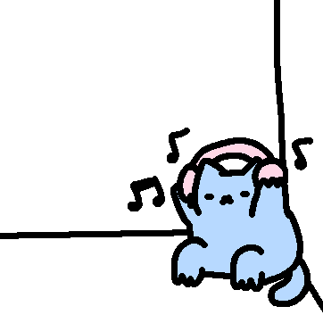 Chonky Blue Cat Listening To Music GIF