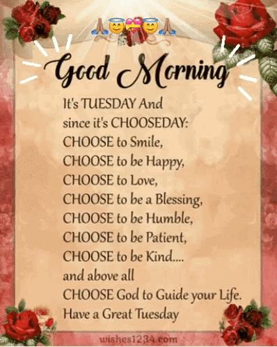 Choose To Smile Have A Blessed Tuesday GIF