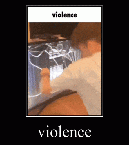 Choose Violence Punching Monitor GIF