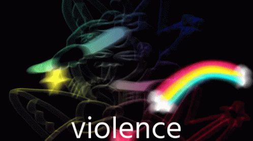 Choose Violence Rainbow Hearts GIF