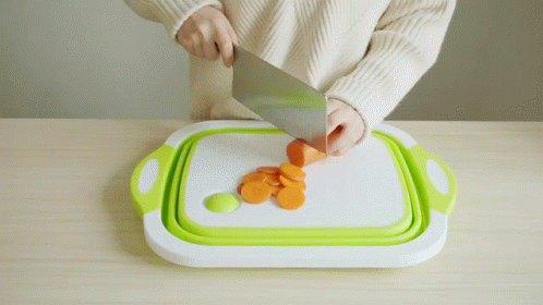 Chop The Carrot Into Circles GIF