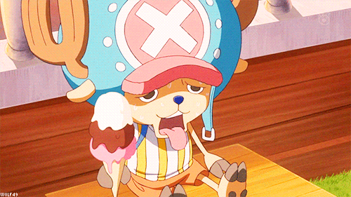Chopper Holding Melted Ice Cream GIF