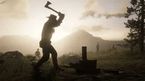Chopping Wood Rdr2 GIF