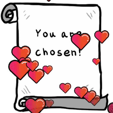 Chosen Sign Surrounded by Red Hearts