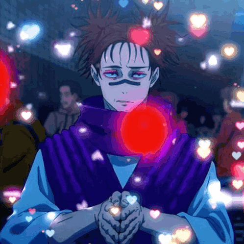 Choso Jujutsu Kaisen Heart Confetti GIF