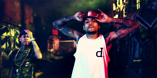 Chris Brown And Tyga On Snapbacks Back GIF