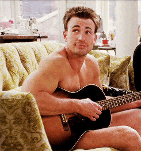 Chris Evans Playing Guitar GIF