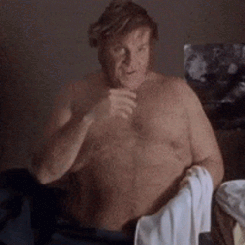 Chris Farley Billy Madison Putting On Shirt GIF