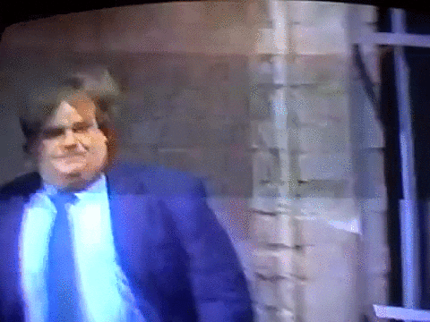 Chris Farley Cartwheel Entrance GIF