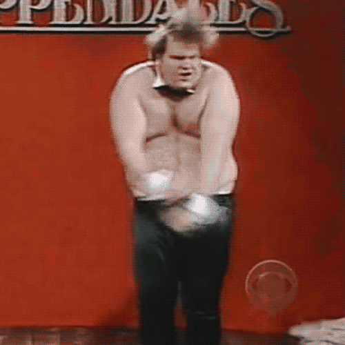 Chris Farley Funny Topless Dance GIF