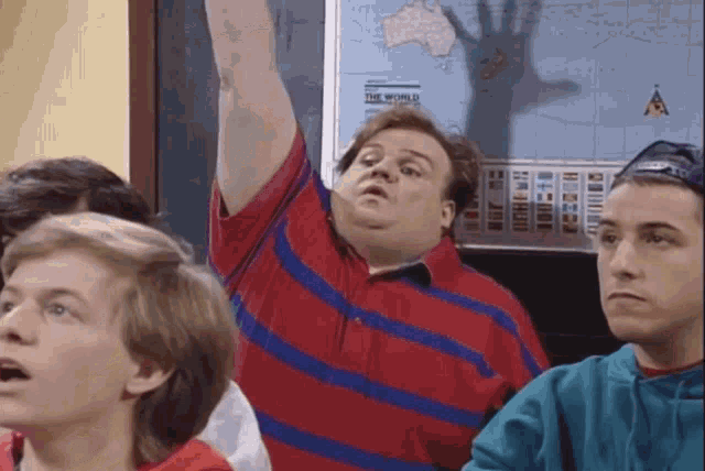 Chris Farley Hands Up GIF