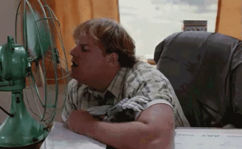 Chris Farley Playing With Fan GIF
