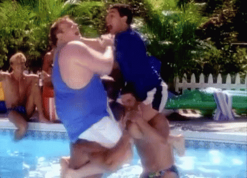 Chris Farley Pool Fight GIF