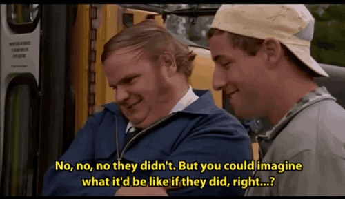 Chris Farley Speaking With Billy Madison Outside Bus GIF