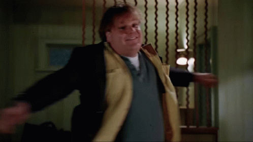 Chris Farley Tommy Boy Being Happy GIF