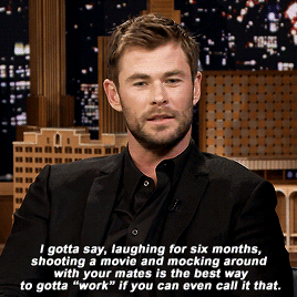 Chris Hemsworth Air Quotes Work GIF