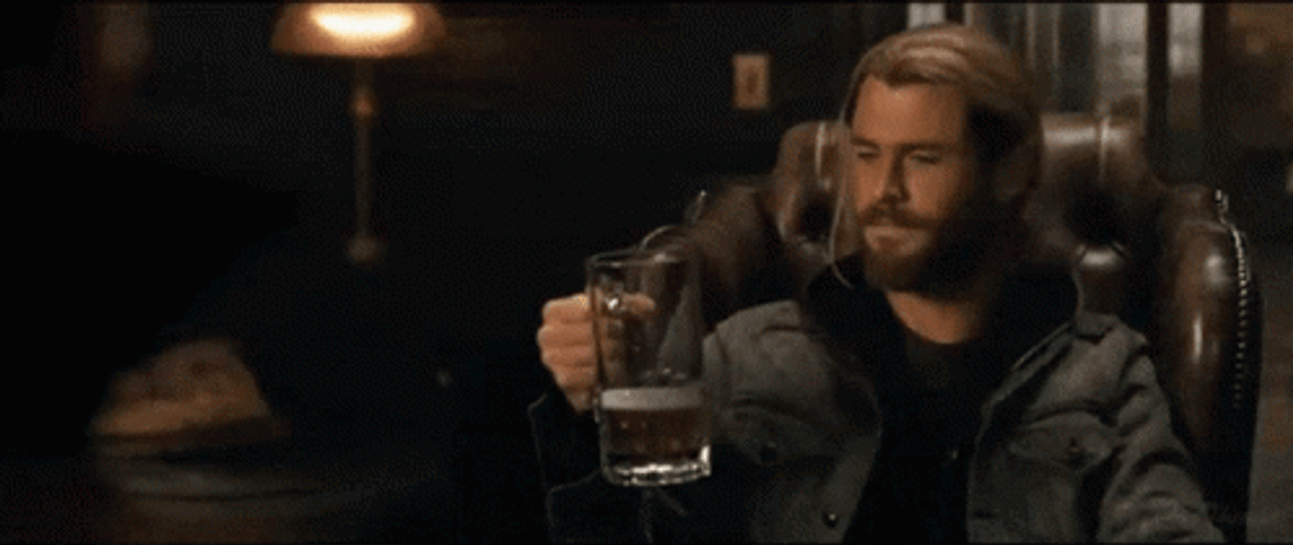 Chris Hemsworth Drinking Beer GIF
