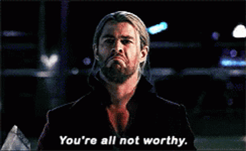 Chris Hemsworth Saying We Are Not Worthy GIF