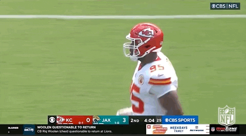 Chris Jones High Five Jump GIF