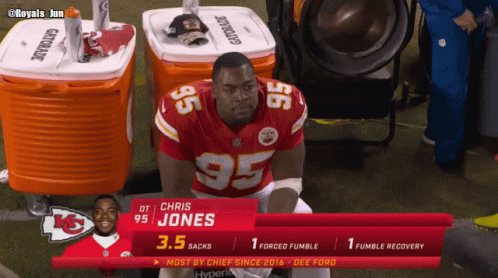 Chris Jones Sitting on Field